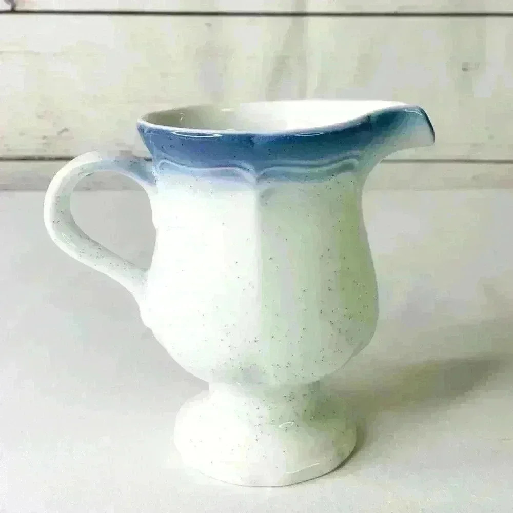 Mikasa Country Club CA500 10oz Creamer Pitcher White Blue Rim